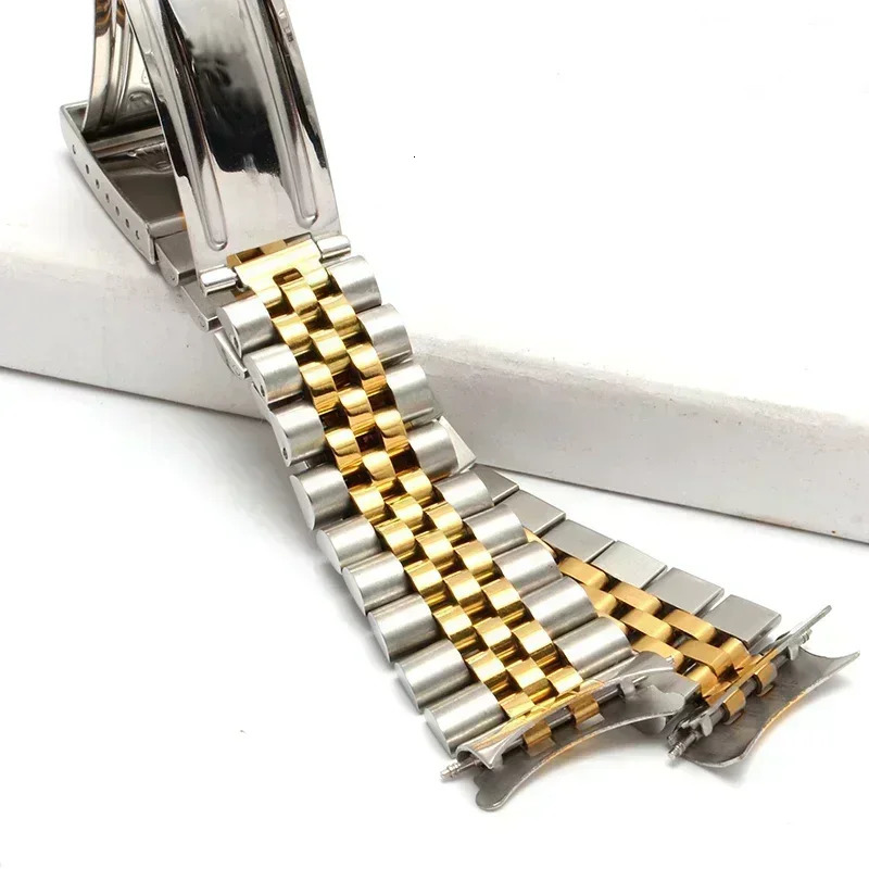 y Curved End Watch Band for Rolex DATEJUST Jubilee Stainless Steel Bracelet Accessories 18mm 19mm 20mm 21mm Metal Belt 241213 - view 4