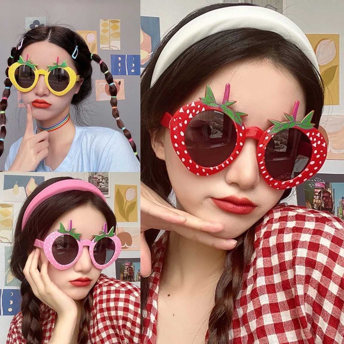 Sunglasses Strawberry Party Glasses Picnic Party Sunglasses Photo Decorations Funny Birthday Summer Party Prop Adult Kids Cute Dress Up Toy H241213