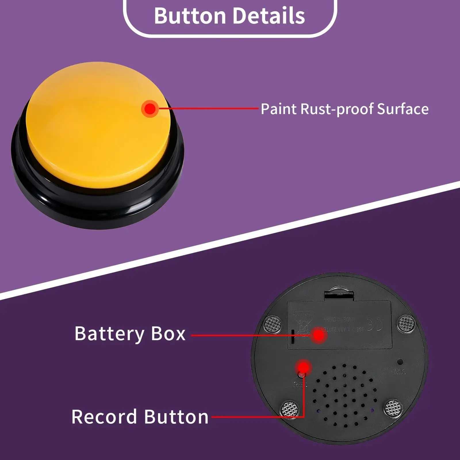Pet Communication Button Dog Sound Box Training Talking Toy Recording Speaker Squeezing Voice Training and Behavioral Assistance X241213