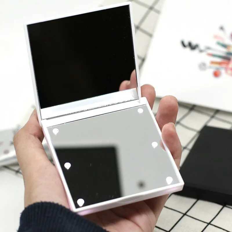 LED Makeup Mirror Folding Mini Mirror Portable Mini Luminous Mirror Portable Folding Fill Mirror with Light Cosmetics WholesaleXJ241213