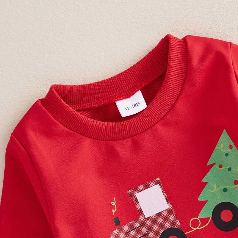 Ma baby 1-5Y Christmas Childrens Baby Boys and Girls Clothing Set Christmas Clothing Tree Printed Long Sleeve Top Flat Pants W241213