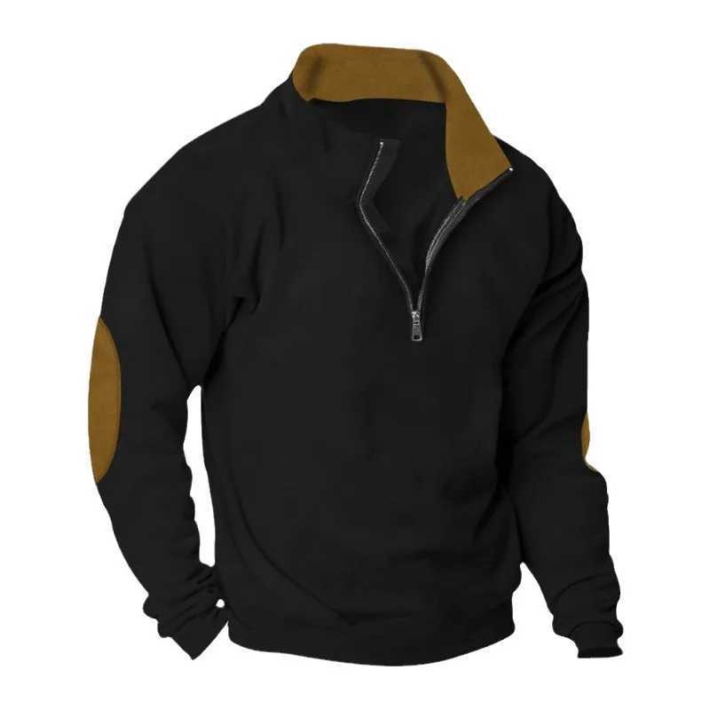 Spring/Summer European Mens Outdoor Casual Embroidered Colorful Vertical Collar Long Sleeve Sweatshirt W241213
