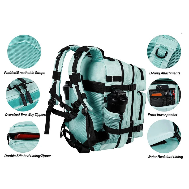 LHl 35L Tactical Backpack Small Athlete Gym Bag for Men/Women Qutdoor Travel Hiking Molle Rucksack with Bottle Holder 241212