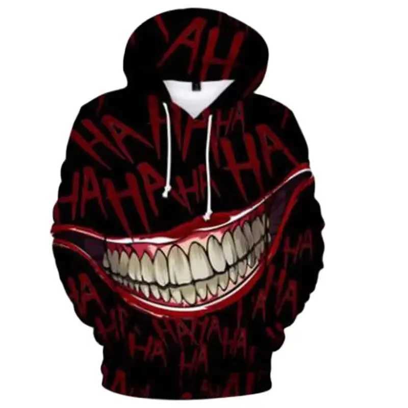 Haha Joker 3D printed sweatshirt hoodie mens/womens hip-hop comedy autumn street clothing ultra-thin style couple clothing hoodie W250108