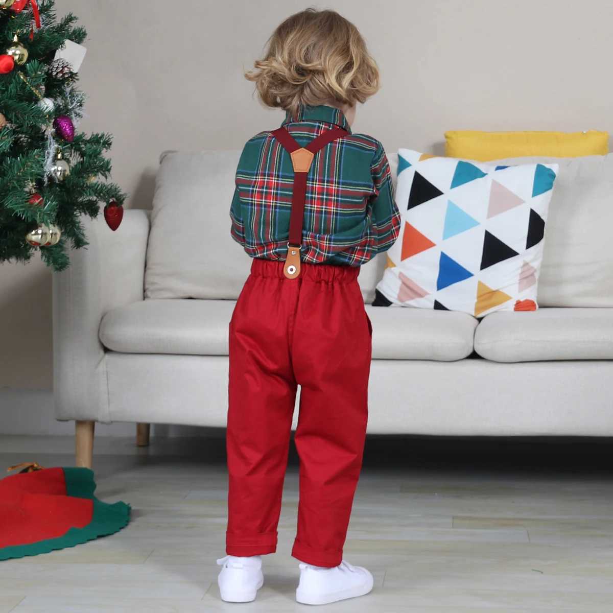 Baby Christmas set boys gentleman formal set childrens pendant costume set baby party dress set W241213