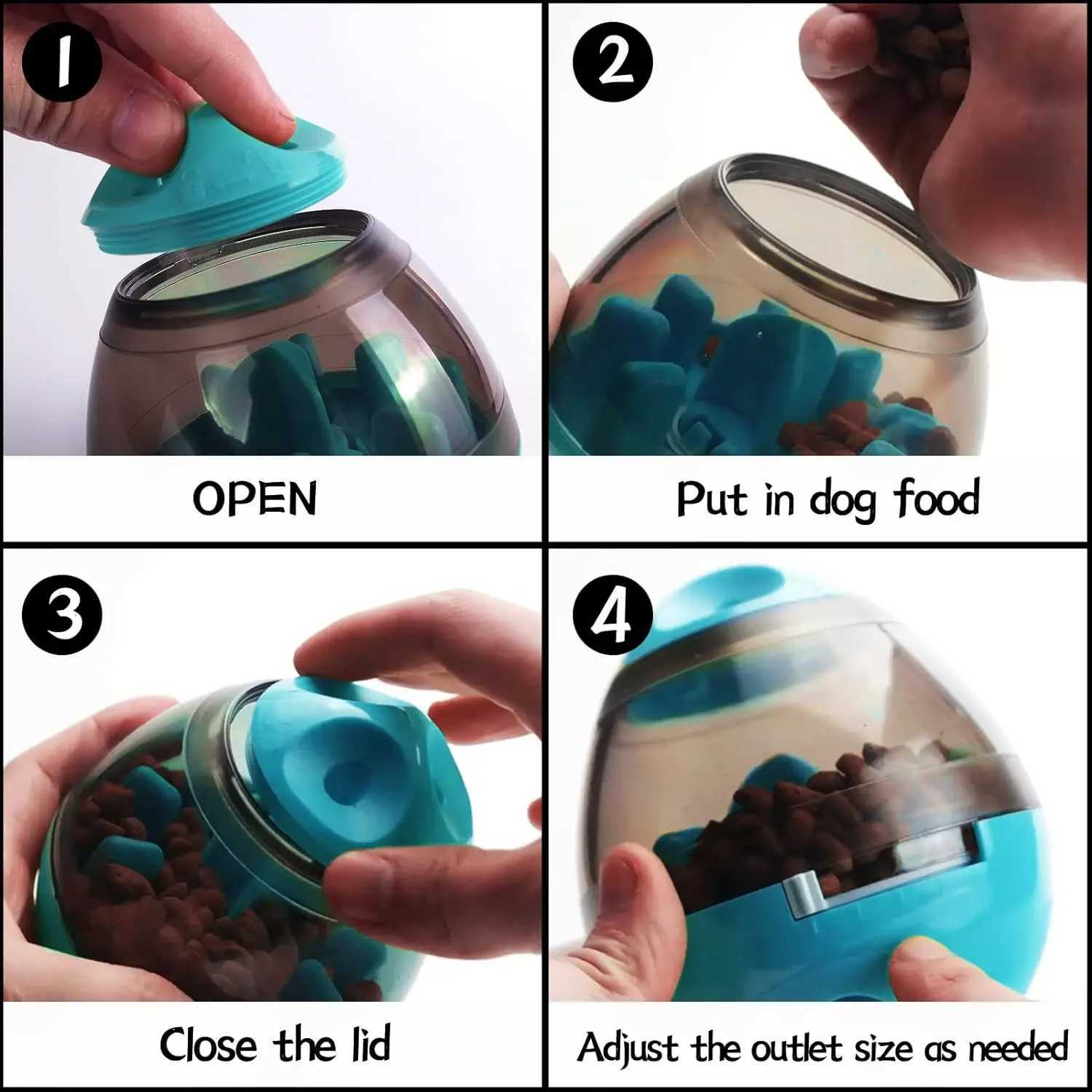 Dog Treat Ball Adjustable Dog Treat Dispensing Dog Toys Interactive Food Puzzles Ball for Dogs Pet Slow Feeder Ball X241213