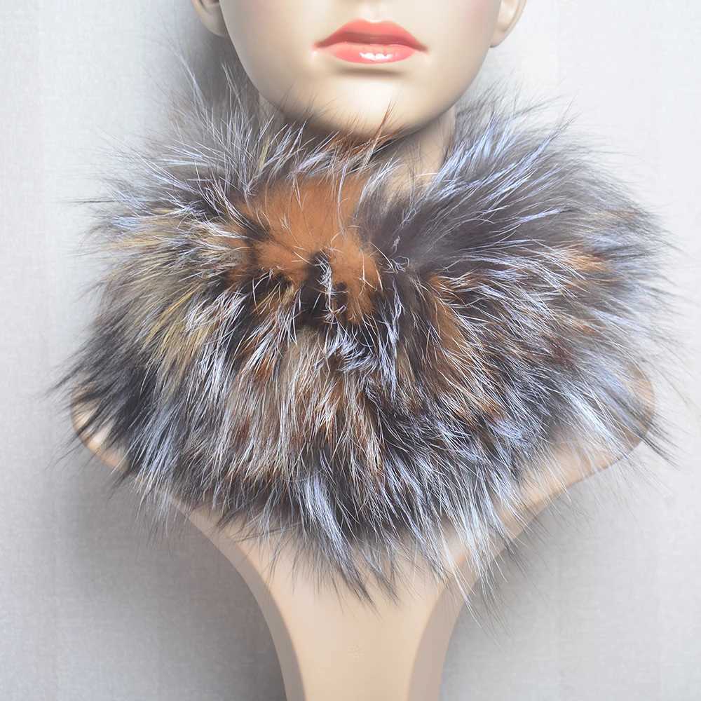 Scarves Wraps 2024 Real Fox Fur Scarf Headband Women Winter Ring Neck Warmer Good Elastic 100% Natural Mufflers H241213