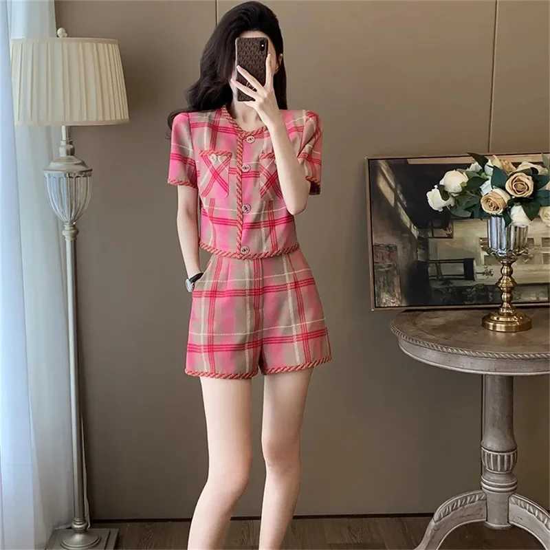 Women's Two Piece Pants Summer Cool Sasa Pulling Sister Bombing Strt Reducing Age Fashionable Western Style Small Fragrance Set Womens Summer Hig