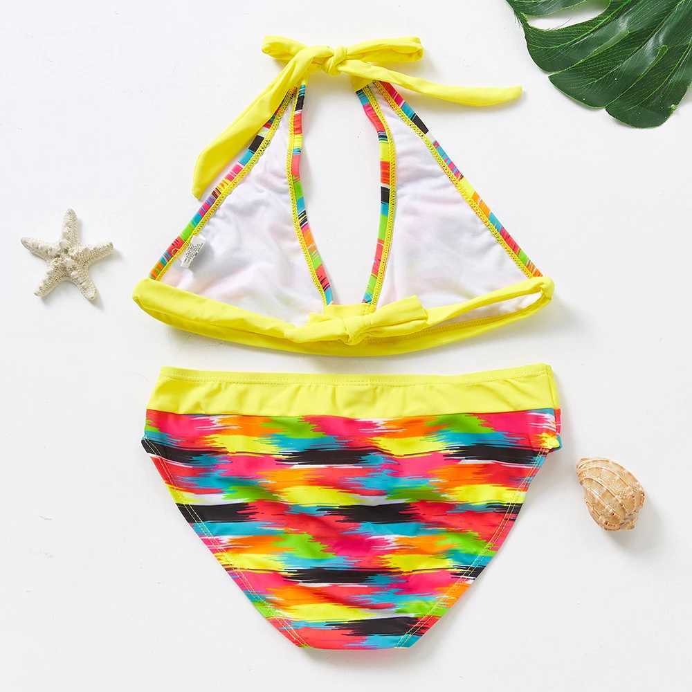 5-16Y Teenager Girls Swimsuit Two-Pieces Children Biquini Suits Large Girls Beach Wear Kids Bikini sets SwimsuitXJ241212