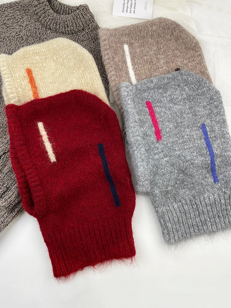 Wool Balaclava Knitted Beanies Hat Mens Winter Warm Neck and Face Scarf Hoodie Unisex Outdoor Cold Skull Hat 241205