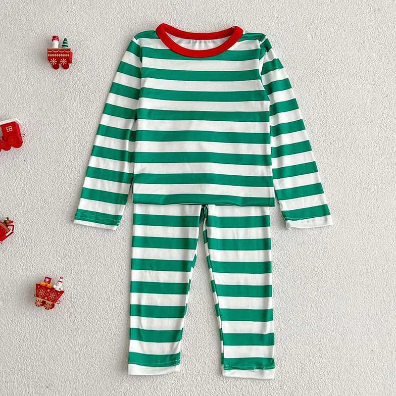 Autumn Childrens Baby Boys and Girls Long Sleeve Striped T-shirt+Pants Clothing Set Baby Boys and Girls Pajamas Childrens Clothing Set W241213