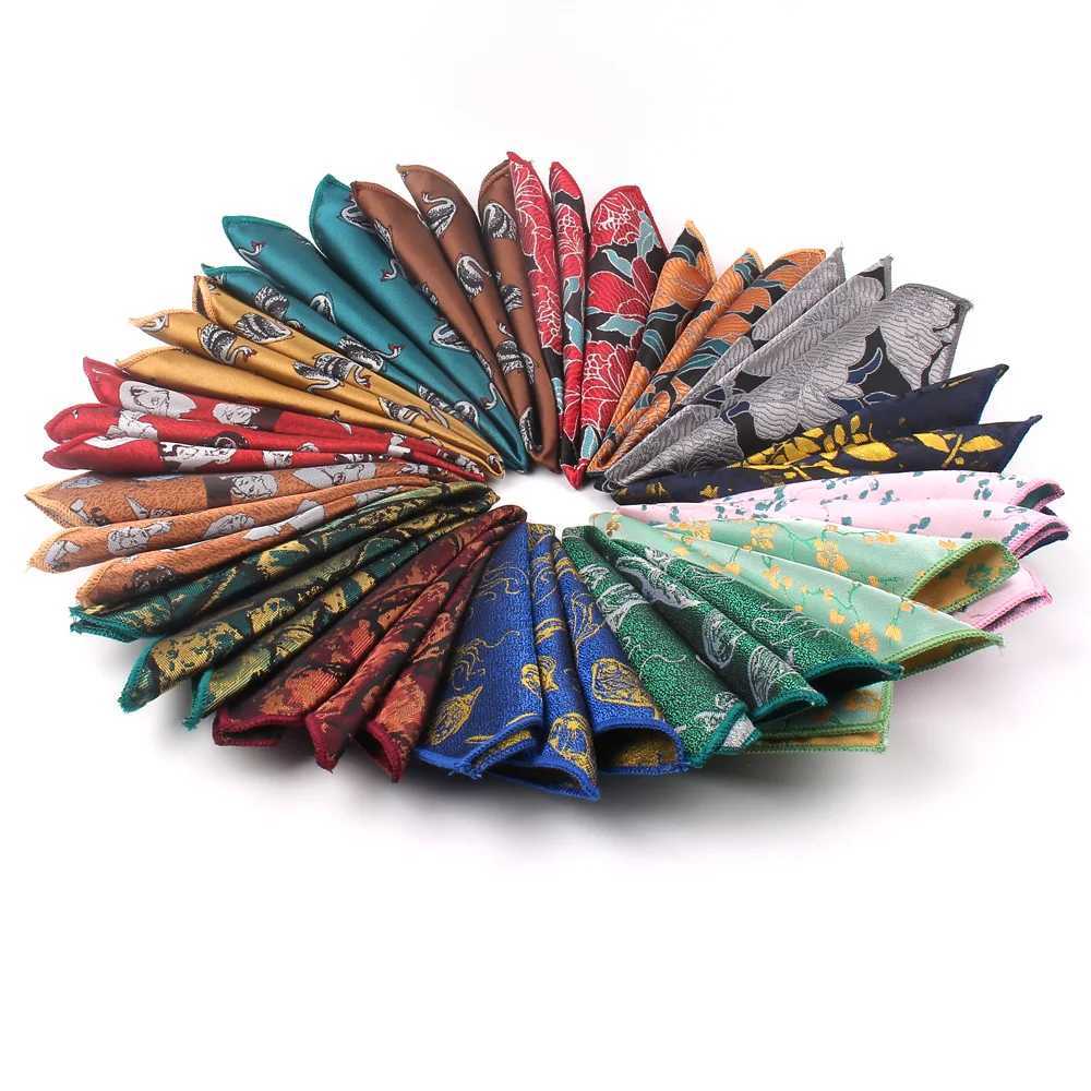 Fashion Flower Pocket Square Mens and Womens Chest Towels Hanky Gentlemen Hanky Mens Set Handle Chief Cartoon Pocket Towel W241213