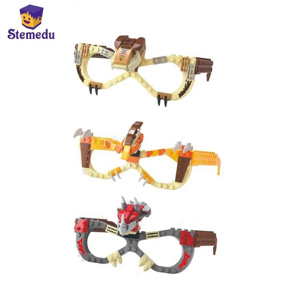 Sunglasses NEW Dinosaur Series Building Block Glasses DIY Puzzle Baseplate Frame Bricks Christmas Creative Birthday Gift for Kids H241213