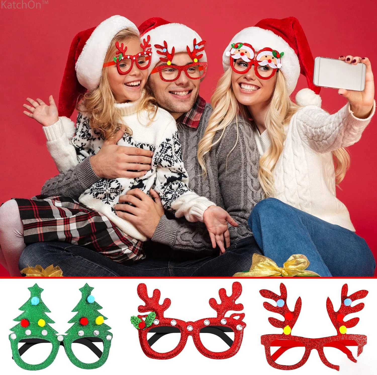 Sunglasses Christmas Glasses Frame Glitter Xmas Party Eyeglasses Costume Eyewear Favors Decorations for Kids H241213IL2H