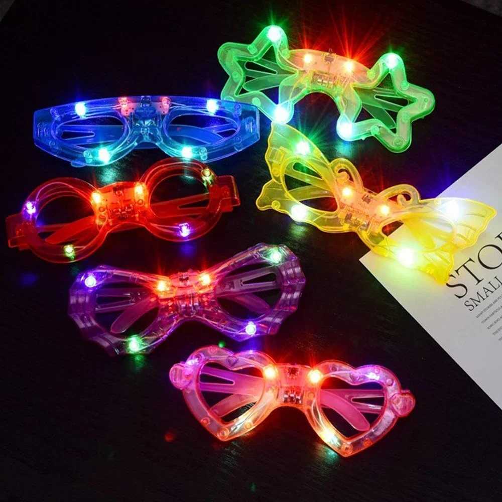 Sunglasses 10/20/30/40/50 Pcs LED Light Up Glasses Glow In The Dark Glasses Neon Party Supplies for Kids Adults Birthday Party Decoration H241213