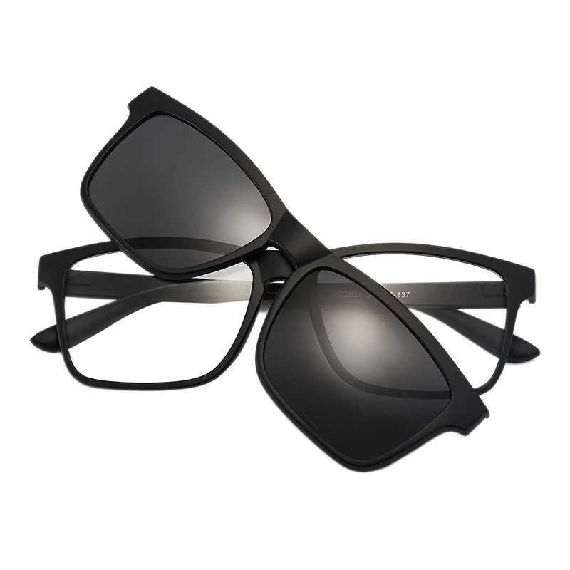 6 In 1 Men Women Polarized Optical Magnetic Sunglasses Clip Magnet Clip on Sunglasses Polaroid Clip on Sun Glasses Frame And BagX241213