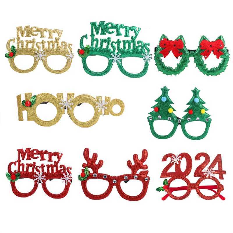 Sunglasses Christmas Headbands cute Reindeer Antlers Xmas Tree Glasses Frame for Kids Adults Gift Noel Navidad new year Photo Booth props H241213