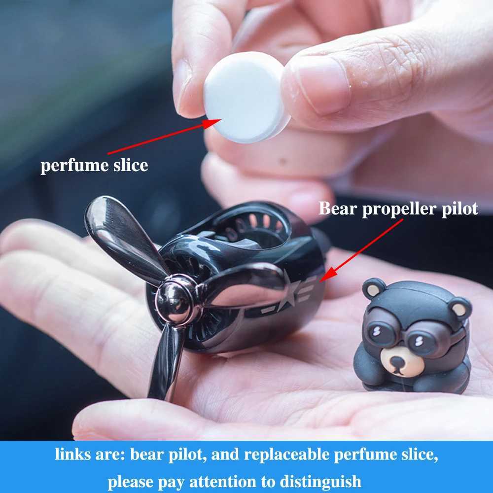 72 KM Teddy Bear Car Air ener Bear Pilot Auto Interior Accessories Air Outlet Propeller Fragrance Bulldog Perfume DiffuserXJ241213