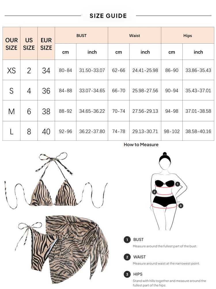 2024 Sexy Three Pieces Bikini Set Women Summer Bikini With Sarong Skirt Swimsuit Fa Swimwear opard Printed Bathing SuitsXJ241212