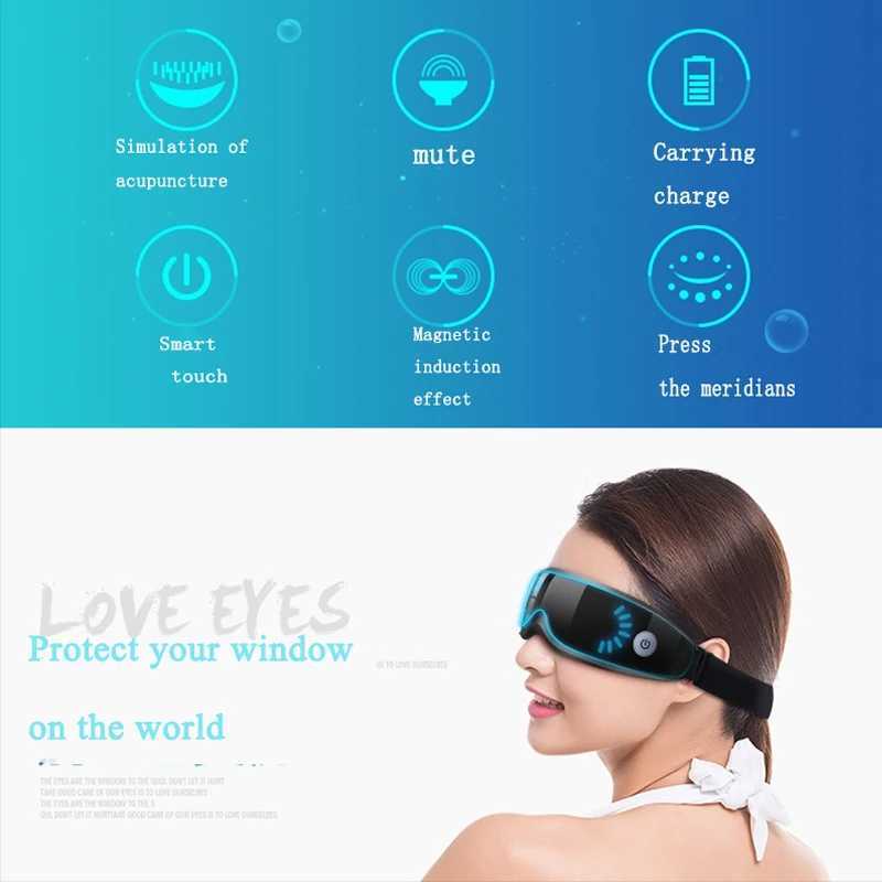 New Fashion9Mode Eye Massager Vibration Eye Care Instrument Hot Eye Massage Glasses Fatigue Compression Wrinkle Bag and W2K1 W241213