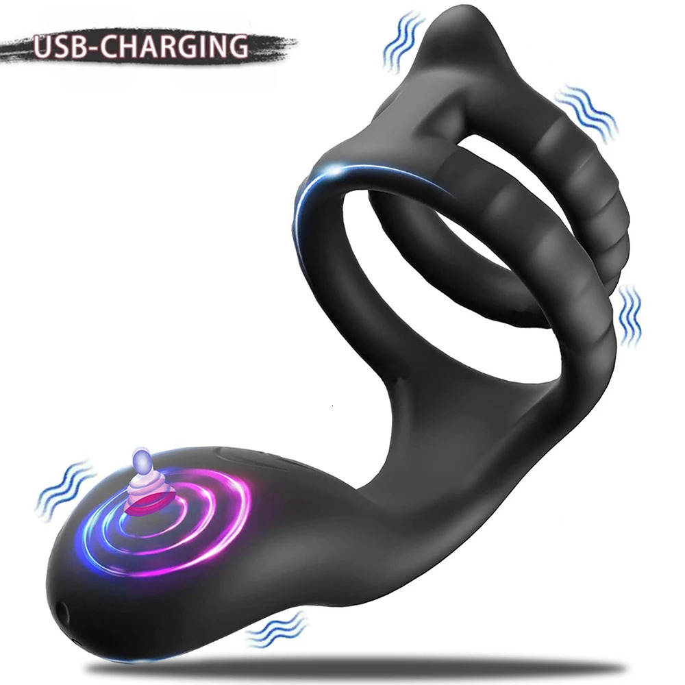 Male Silicone Penis Ring Wireless Ultra Soft CockRing 10 Vibration for Erection Enhancing Time Delay Ejaculation Sex Toy Men 241213