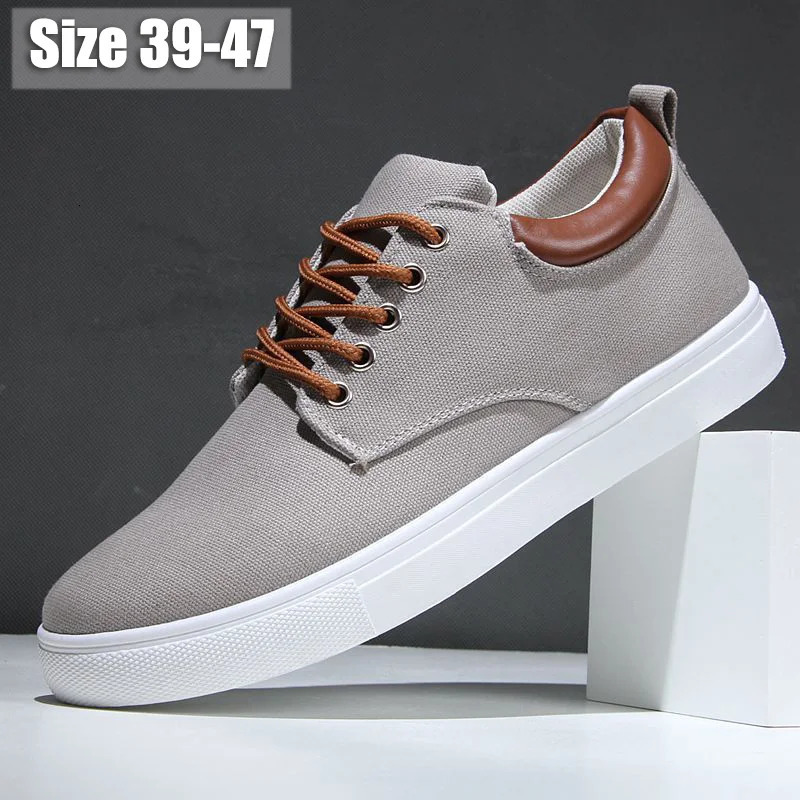 Italian Canvas Shoes For Men Large Size 47 48 Vulcanized Sneakers Slip On Mens Plimsoll Male Trainers Trend Summer Sports Shoes 241213