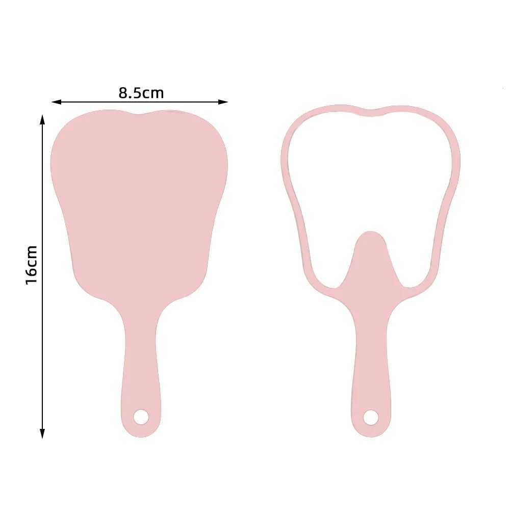 1 Pc Tooth Shape Handheld Mirror 8.5x16cm Small Size Cute Portable High Definition Dental Makeup Mirrors With Handle For GirlsXJ241213