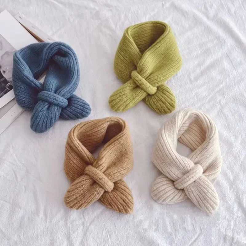 Scarves Wraps New Brand Scarf for Children Baby Warm Scarves Girls Winter Scarf for Kids Wool Collar Baby Scarves H241213