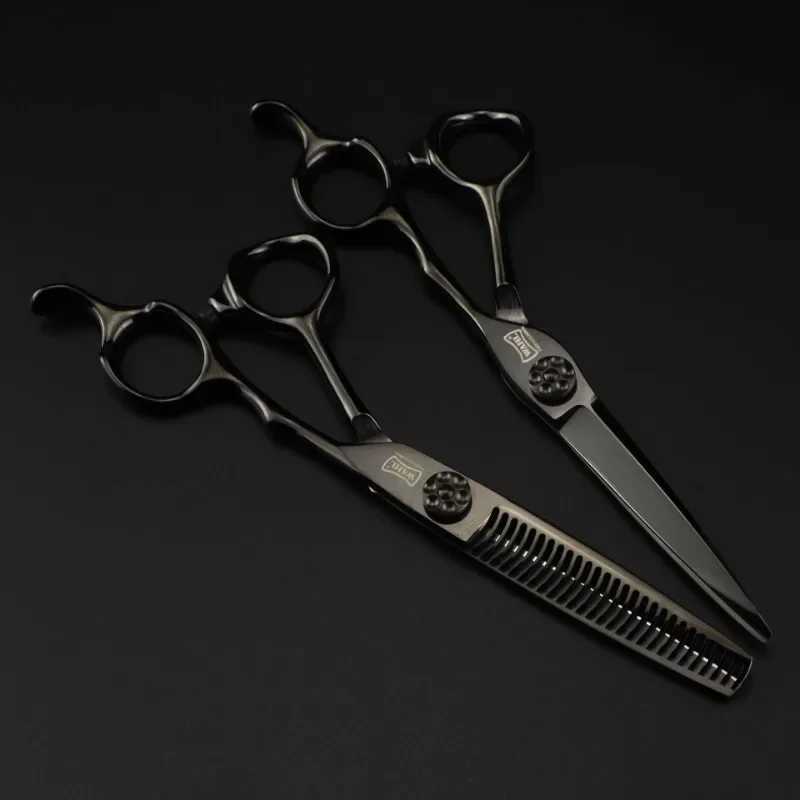 New Arrival Professional Japanese 440C stainless steel 7-inch PLUM handle clipper used for hairdressers to cut hair Z241213