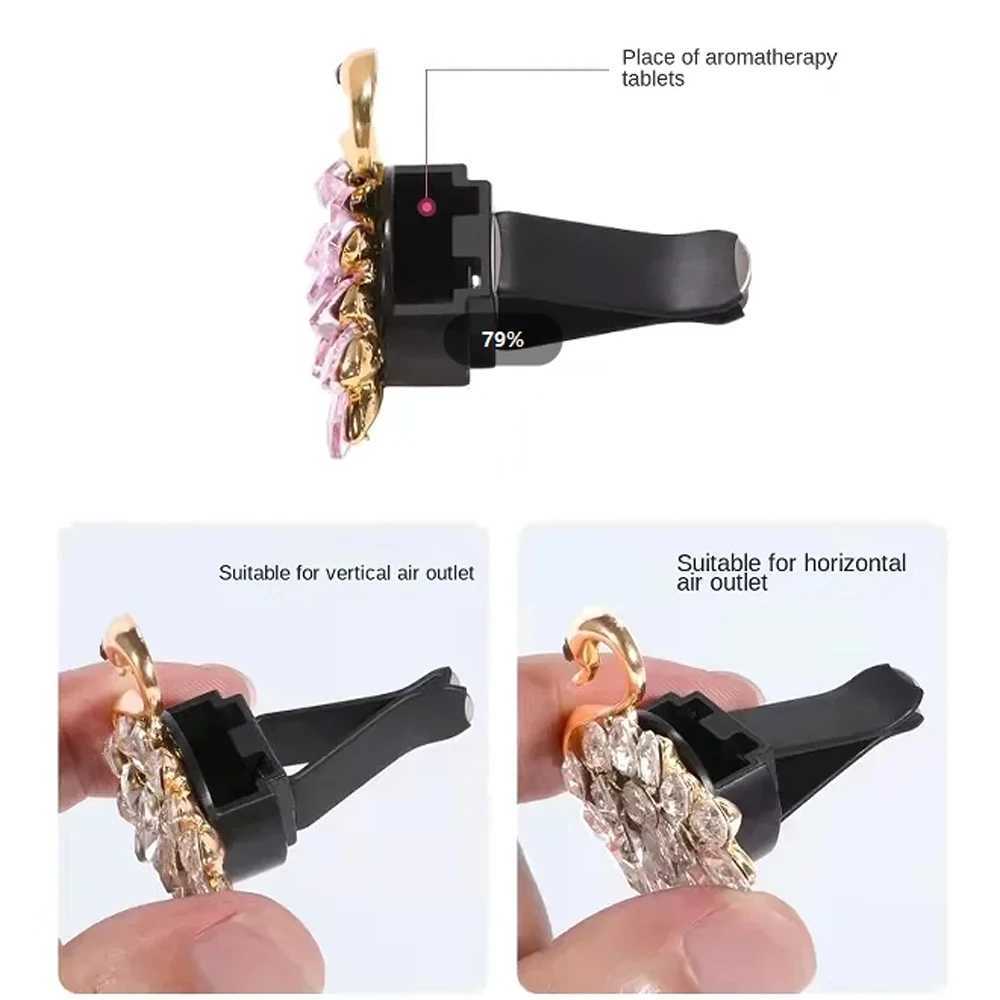 2pcs Car Perfume Clip Air Outlet Car Air ener Peach Blossom Aroma Diffuser Car Decoration Accessories AirXJ241213