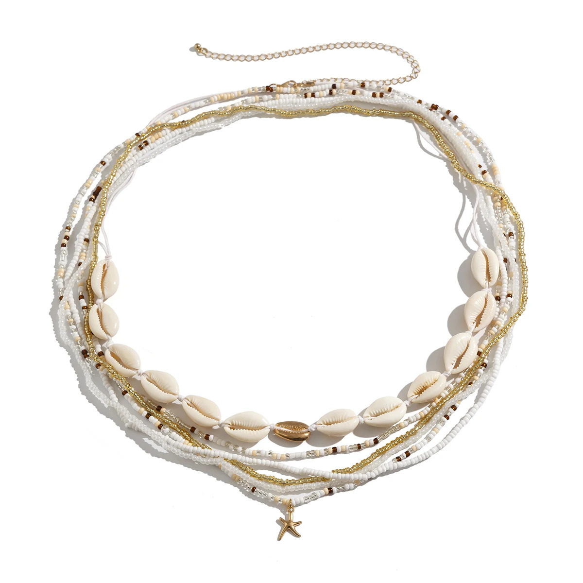 Ingemark 6Pcs Boho Starfish Pendant Waist Chain for Women Girls Summer Beach Bikini Elastic Belly Belt Y2K Jewelry Accessories 241213