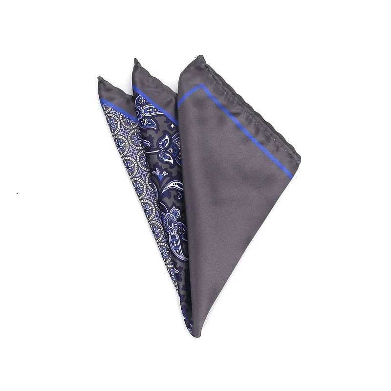 Mens Brand Handkerchief Vintage Paisley Dot Solid Pocket Square Soft Silk Hankies Wedding Party Colorful Hanky Chest Towel Gift W241213