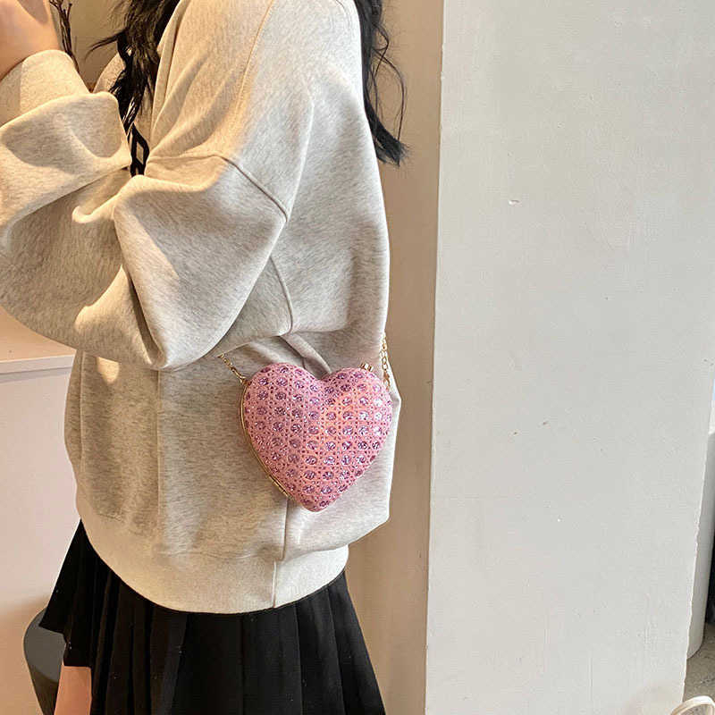 Fairy handbag summer new Fashion diamond studded western shoulder bag crossbody love dinner bag