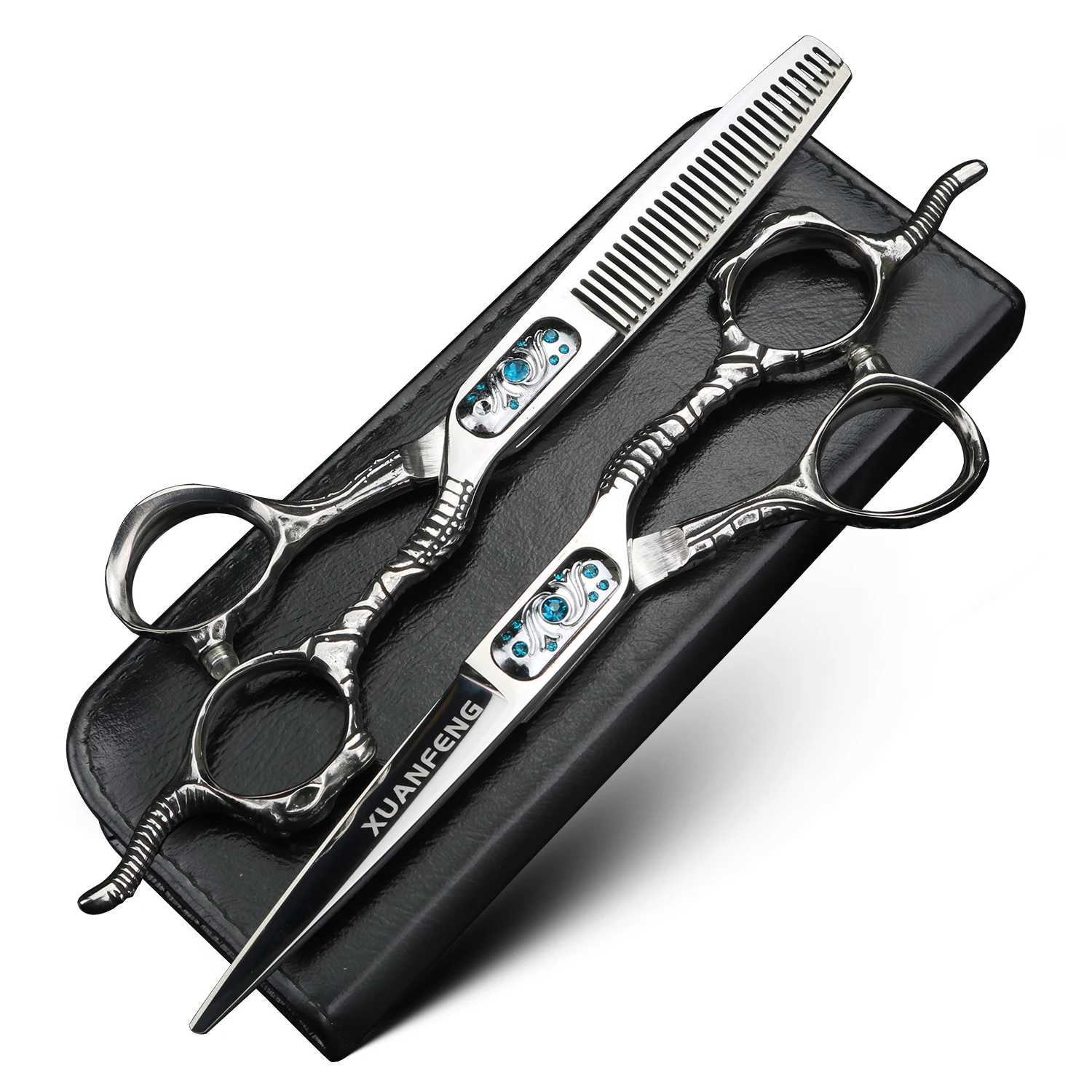 New Arrival Xuanfeng 6-inch Burgundy Clipper 440C Steel Hair Clipper and Thin Clipper Z241213