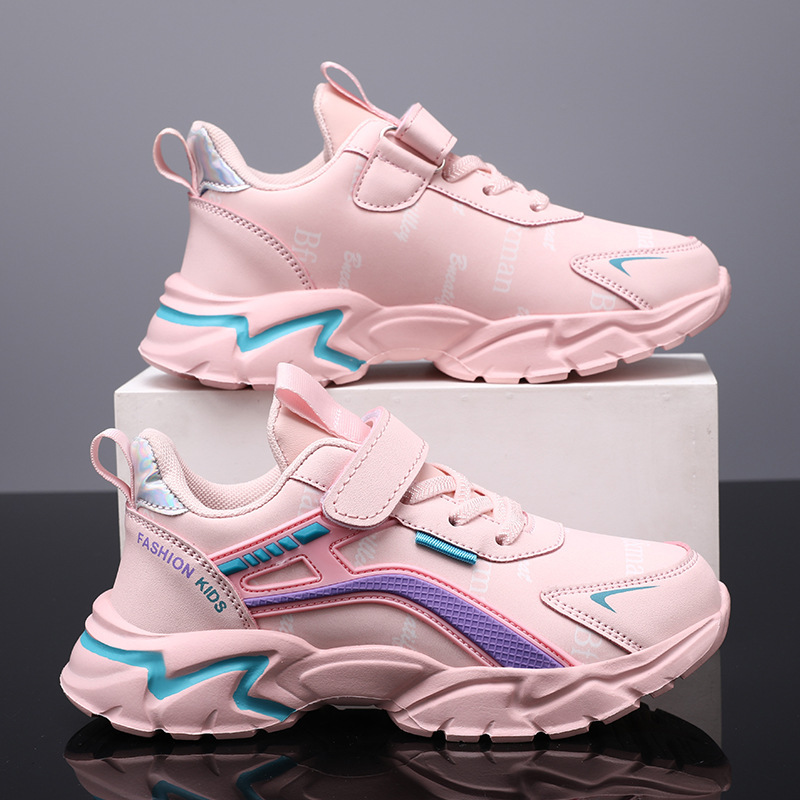 Kids Casual Boys Shoes Soft Sole Kids Shoes Non-slip Sneakers Shoes Outdoor Student's Children Pink Girls Sport Walking Footwear Size 27-39