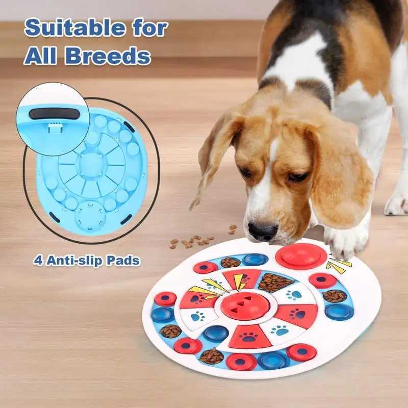 Puzzle slow feeder toy training dog feeding bowl interactive slow feeder psychological food dispenser rich anti slip puzzle toys X241213
