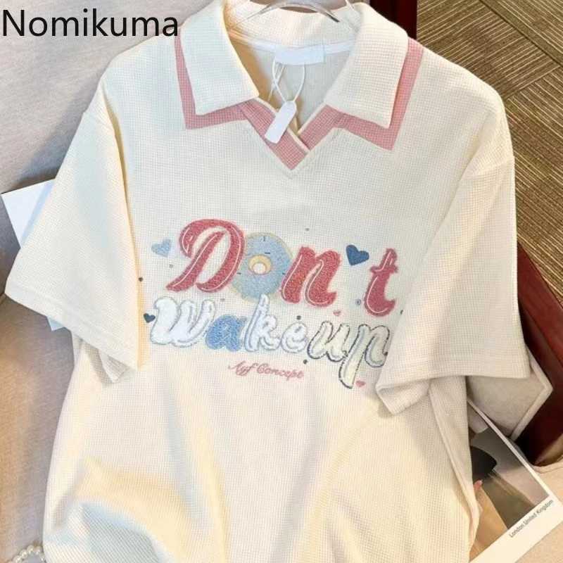 Women's Two Piece Pants Fashion Summer Two Piece Sets Womens Clothing Embroidery Letter Tshirts Tops Casual Shorts Outfits Preppy Style Loose Y2k