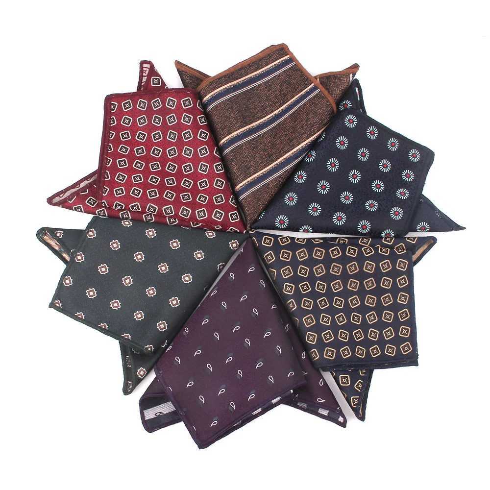 Flat Jacquard Pocket Square Mens and Womens Striped Chest Towels Hanky Gentlemen Mens Set Handheld Pocket Towels W241213