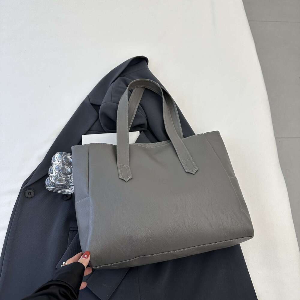 Retro Soft Leather Tote Simple And Versatile, Fashionable Shoulder Bag, Cross-Border Light , High-End, Large Capacity Commuting Handbag
