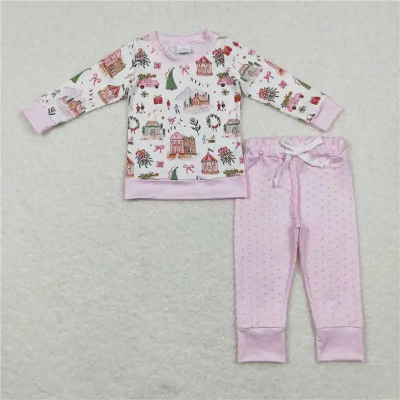 Hot selling Christmas tree long bell bottoms childrens clothing wholesale boutique clothing little girls clothing childrens clothing W241213