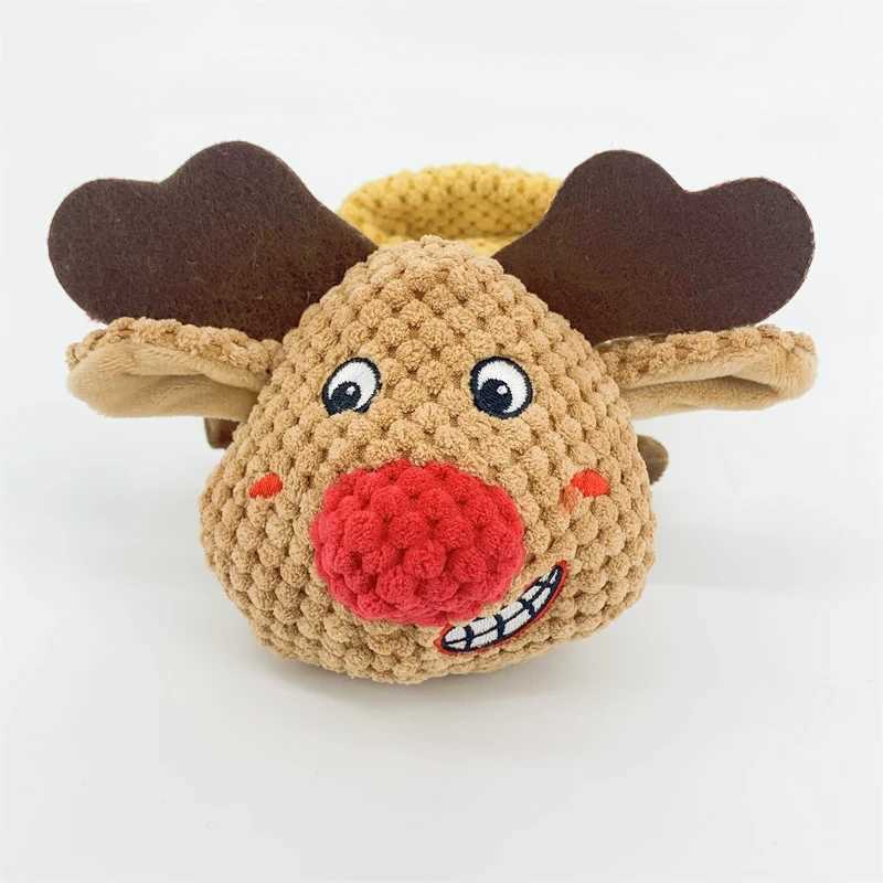 Christmas Pet Plush Toy Elk Sniffer Dog Leak Puzzle Toy Cat Pet Dog Snack Cat Hidden Food Bite Resistant Pet Supplies Toy X241213