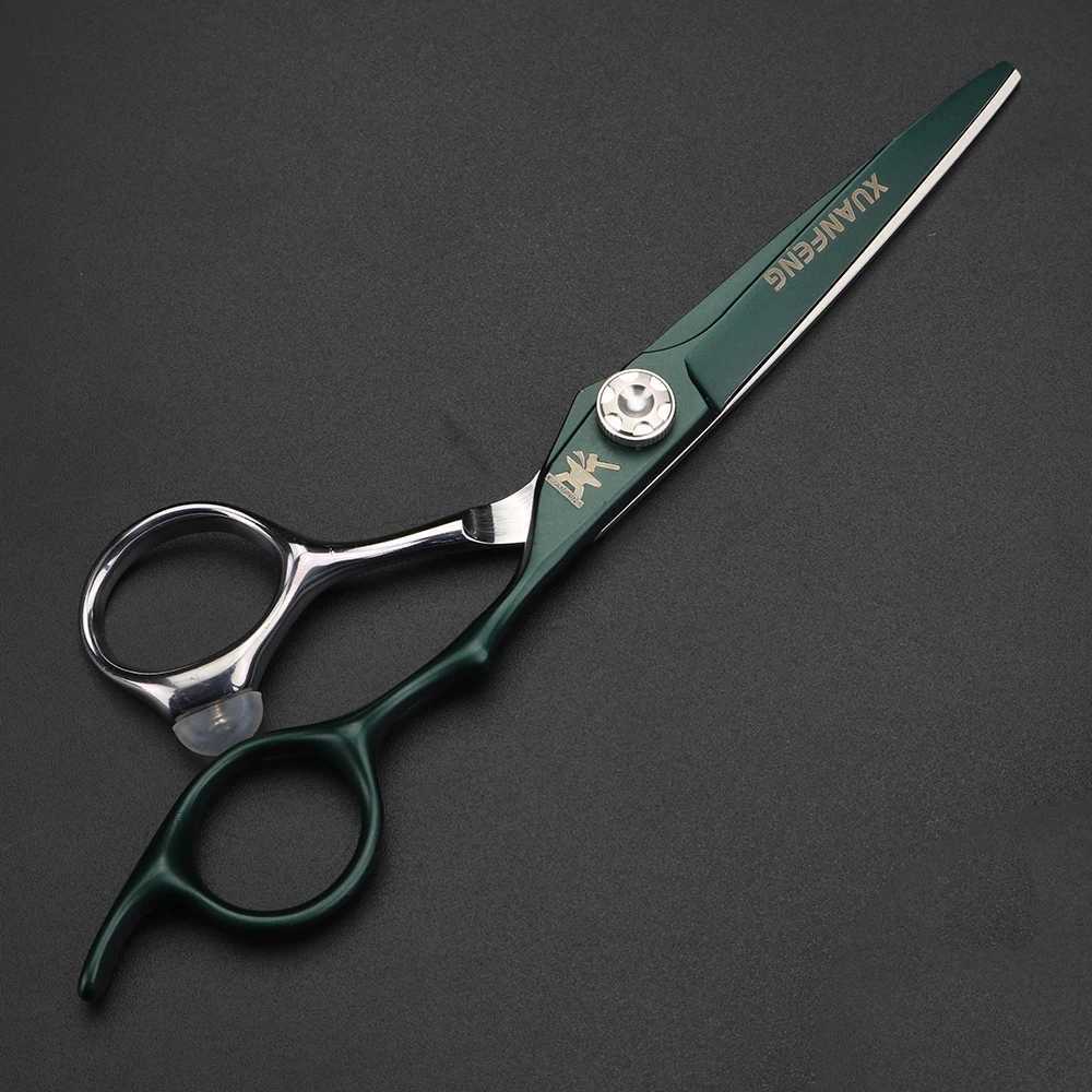 New Arrival XUANFENG 6 inch green hair scissors CNC processing hairdresser scissors cutting and thinning scissors Z241213