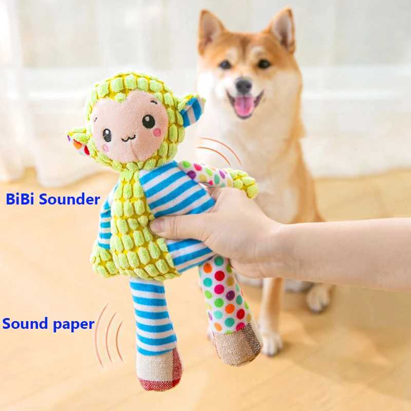 Pet plush toys cat puzzle toys cute animals bite resistant interactive squeezing pet dog teeth cleaning chewing toys pet supplies X2412132
