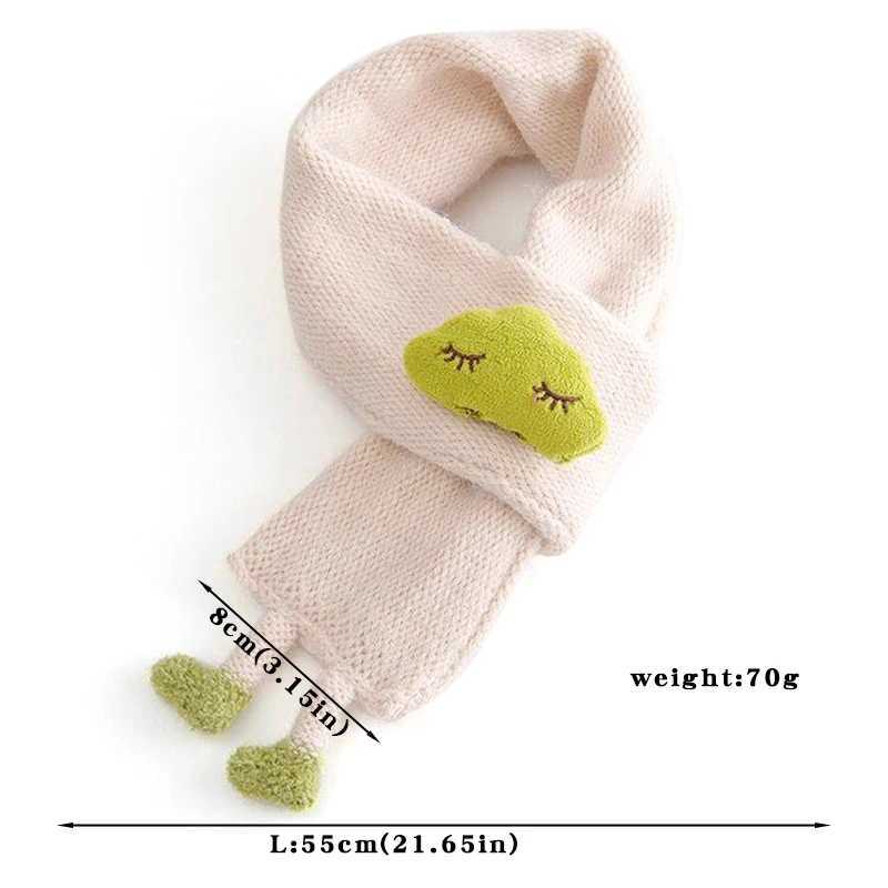 Scarves Wraps Cute Cloud Baby Scarf 3D Doll Kids Knitted Neckerchief 1-5year Boys Girls Children Cross Scarves Winter Warm Woolen Neck Cover H241213