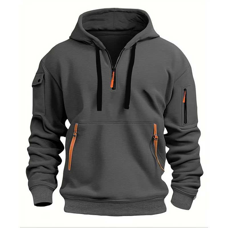 New Winter Mens Hoodies Sportswear Pullover Fashion Long Sleeve Zipper Hoodie Loose Jacket Mens Sportswear W241213