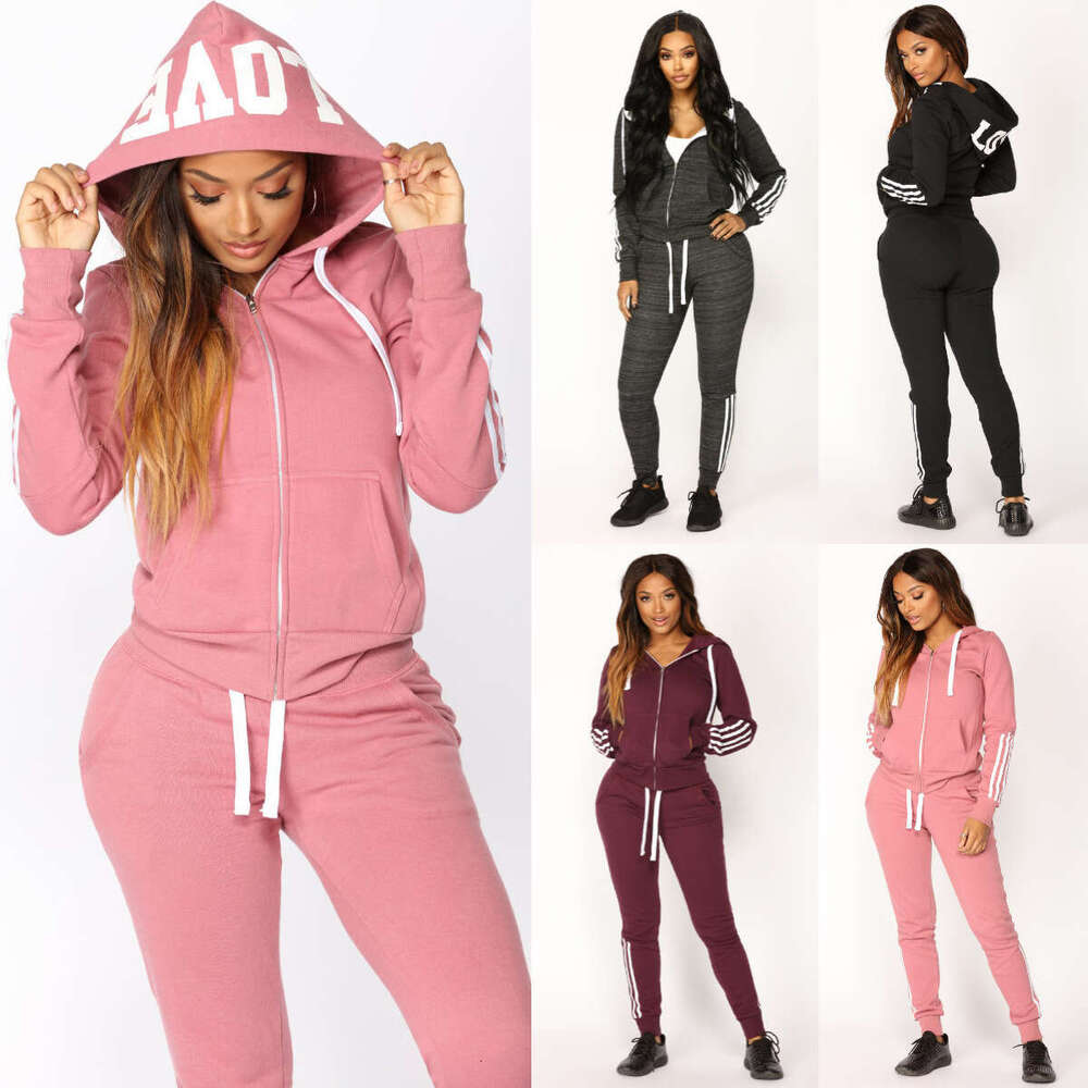 New Clothing European American Sleeved Hoodie, Long Pants Sportswear Set, Women's Trendy Clothing, Fashionable And Casual Temperament