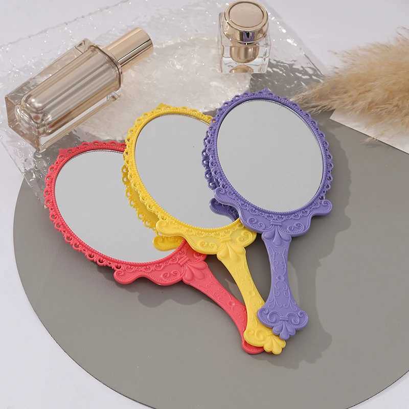Vintage Carved Handheld Vanity Mirror Makeup Mirror SPA Salon Makeup Vanity Hand Mirror Handle Cosmetic Compact Mirror For WomenXJ241213