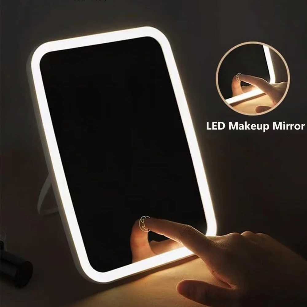 LED Foldable Makeup Mirror Rechargeable Rotating Portable Compact Travel Beauty Cosmetic Vanity Mirror with lights for GiftsXJ241213