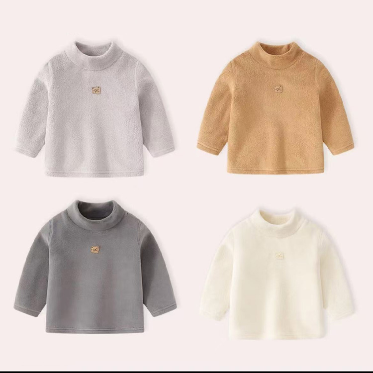 Unisex Thermal Sweater for Kids Thick Fleece Inside for Fall and Winter Comfort