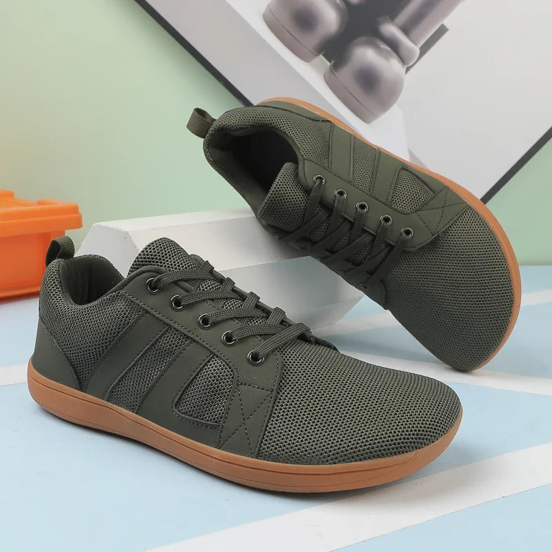 Mens Wide Barefoot Canvas Sneakers 2024 Fashion Apartment Soft Droplet Sole Wide Toe Lightweight Fashion Sneakers Large Size 48 241213